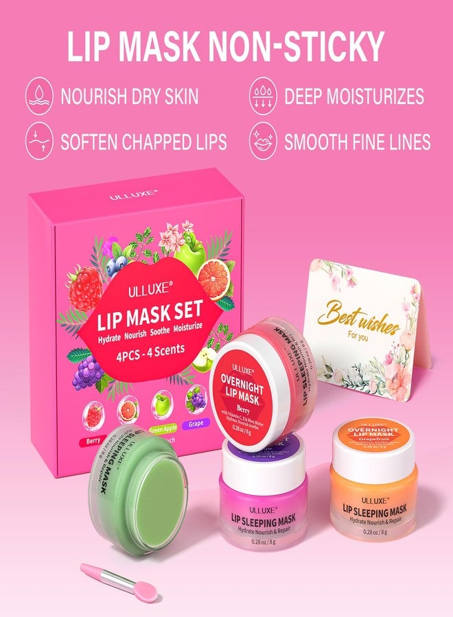 ulluxe Lip Sleeping Mask Set, Valentine's Day Gifts for Women, Overnight Lip Mask with Shea Butter, Vitamin C for Nourishing Hydrating & Moisturizing, Lip Treatment for Dry, Flaky Lips, Lip Care Gift - Image 5